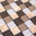 Stone Glass Mosaic Tiles Brown Square Tiles with Marble Tile Backsplash Wall Bathroom SG129