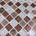 Stone Glass Mosaic Tile Square Brown Kitchen Tile Washroom Wall Marble Backsplash Floor Tiles HC-041