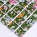 Puzzle Mosaic Wall Tiles for Backsplash Green & White Crystal Glass Tile Flower Pattern Design H048