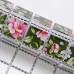 Puzzle Mosaic Wall Tiles for Backsplash Green & White Crystal Glass Tile Flower Pattern Design H048