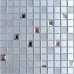 Grey Crystal Glass Mosaic Tiles Washroom Backsplash Plated Design Bathroom Wall Floor Mirror Tiles