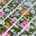 Puzzle Mosaic Wall Tiles for Backsplash Green & White Crystal Glass Tile Flower Pattern Design H048