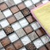 Stone Glass Mosaic Tile Square Brown Kitchen Tile Washroom Wall Marble Backsplash Floor Tiles HC-041