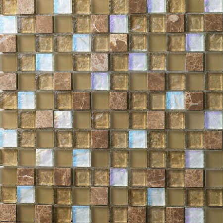 Stone and Glass Mosaic Sheets Square Tiles Natural Marble Tile Backsplash Wall Stickers 653