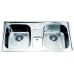 Top Mount Kitchen Sink 304 Stainless Steel 18/10 Chrome Nickel Equal Double Bowl 20 Gauge