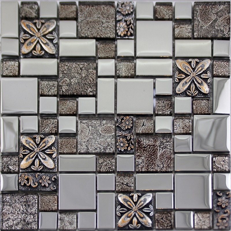 Glass Mosaic Tiles Melted Crack Crystal Backsplash Tile Bathroom Wall Tiles Mixed Colors Stickers