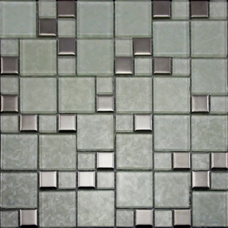Crystal Glass Tiles Brushed Patterns Bathroom Wall Tile Plated ...