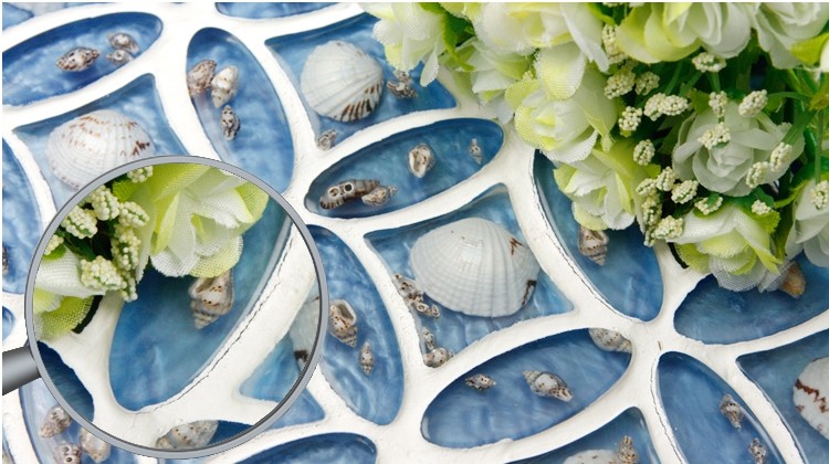 crystal pebble glass tile vitreous mosaic shell wall tiles 