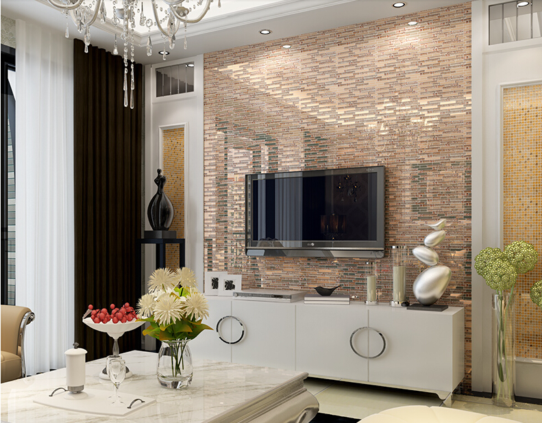 glass mosaic tile plated crystal backsplash bedrom wall diamond tiles - yg001