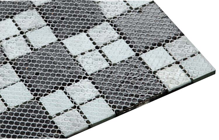 back of glass mosaic tile plated design mesh mounted - d1391