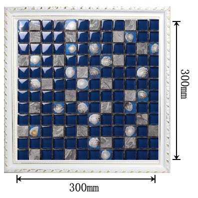 dimensions of stone glass shell blend mosaic glass blue tile - 616