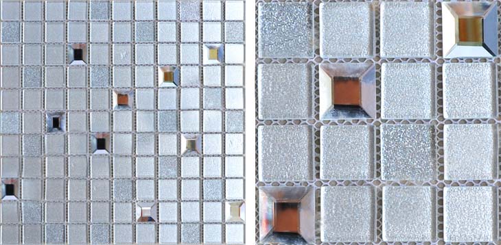 grey crystal mosaic tiles diamond sheet - 10100