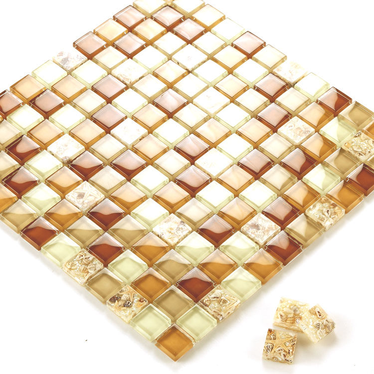 Glass Mosaic Tiles Crystal Resin with Conch Kitchen ...