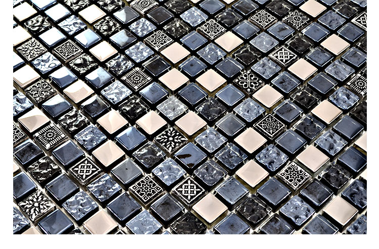 resin pattern glass mosaic tile - hm0017